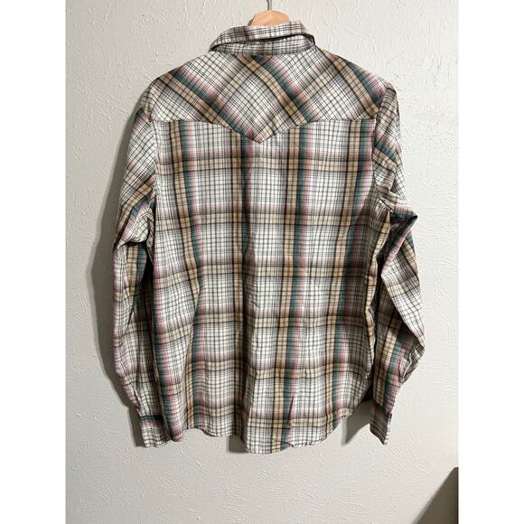 Wrangler Pearl Snap Plaid Top XL - Picture 2 of 4